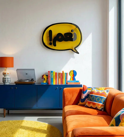Speech Bubble Wall Art "Naam!" Kashida Design