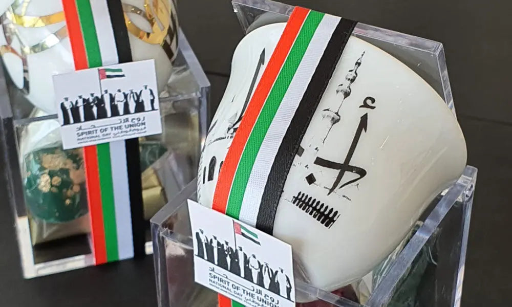 A selection of Kashida Design Studio's VIP corporate gifts celebrating UAE national day
