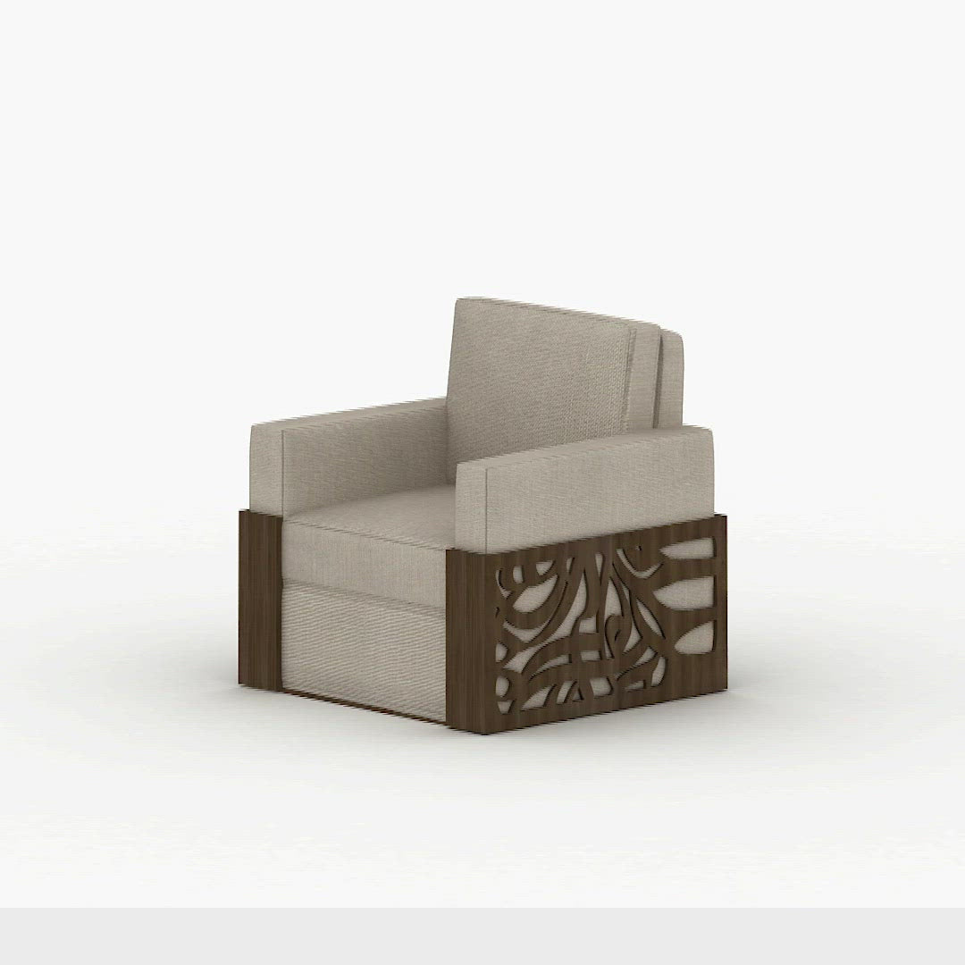 Melting effect contemporary luxury wooden armchair in Arabic calligraphy