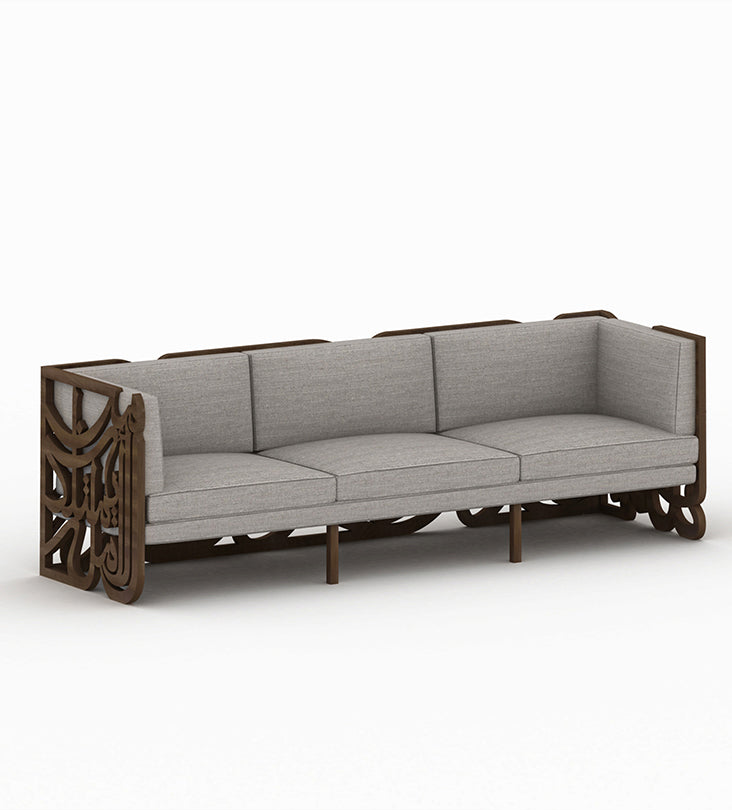 Luxury furniture Arabic calligraphy modern armchair in walnut wood