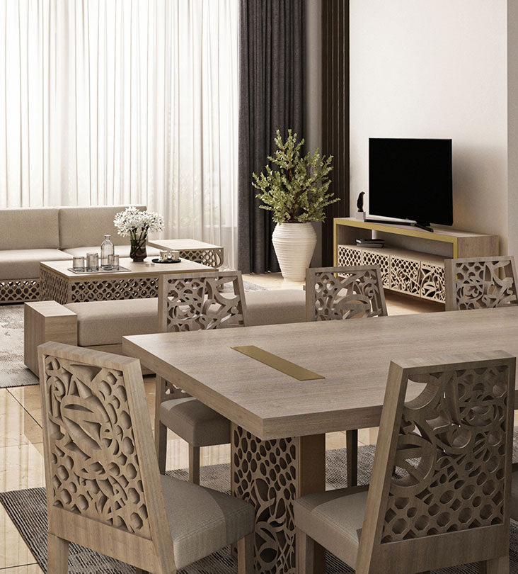 Luxury Kashida Arabic calligraphy dining table for modern arabic dining room