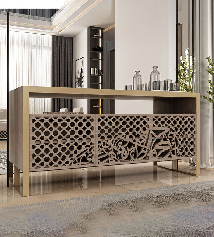 Luxury furniture Arabic calligraphy sideboard buffet console for dining table