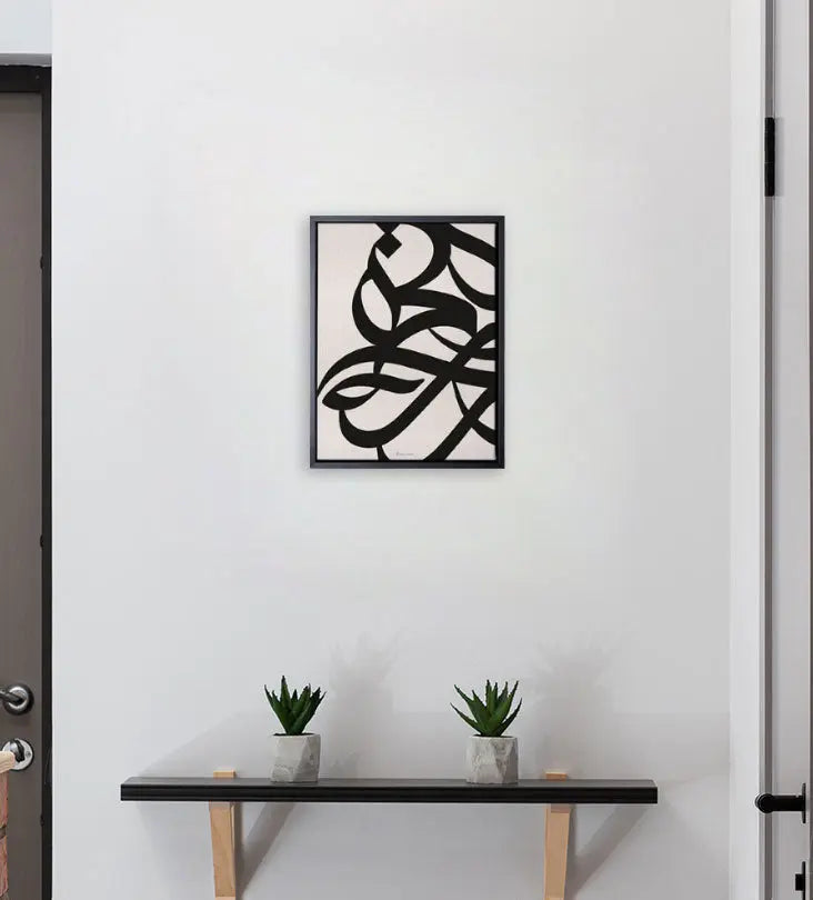 Ultramodern bold Arabic calligraphy strokes creating eyecatching wall art