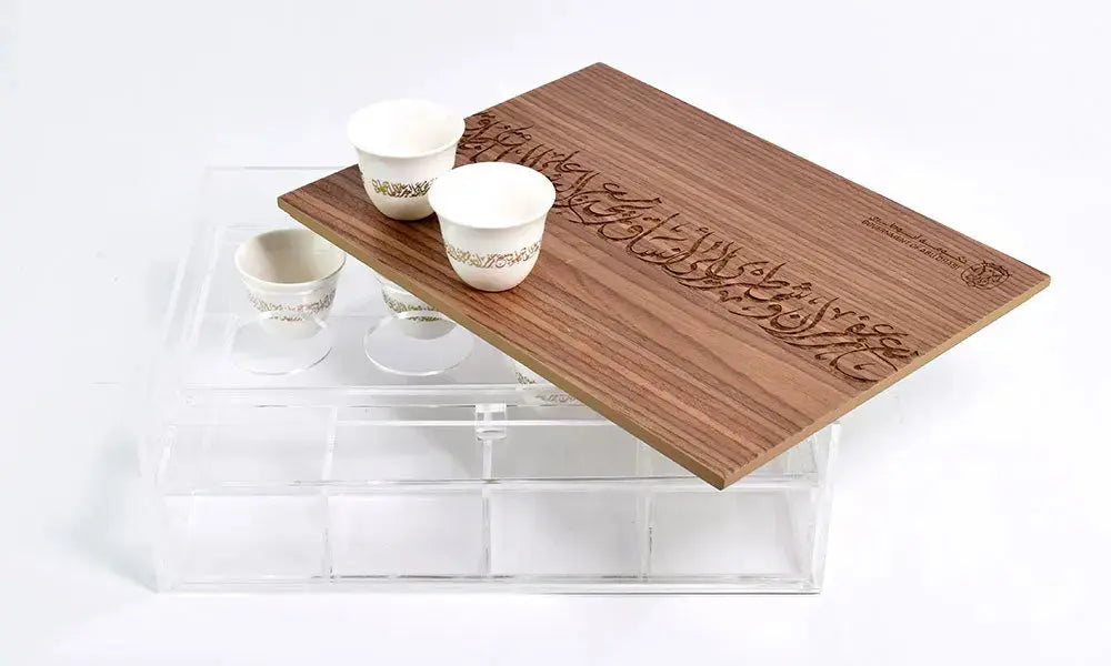 Bespoke coffee cup set celebrating year of Zayed commissioned by Abu Dhabi Executive Council