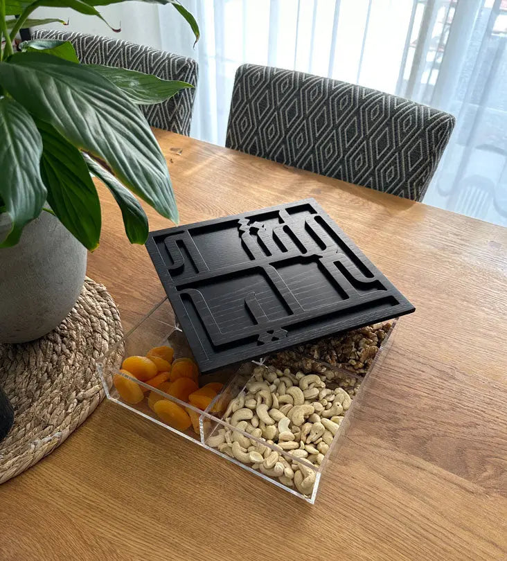 Personalized Arabic calligraphy name wooden and acrylic box