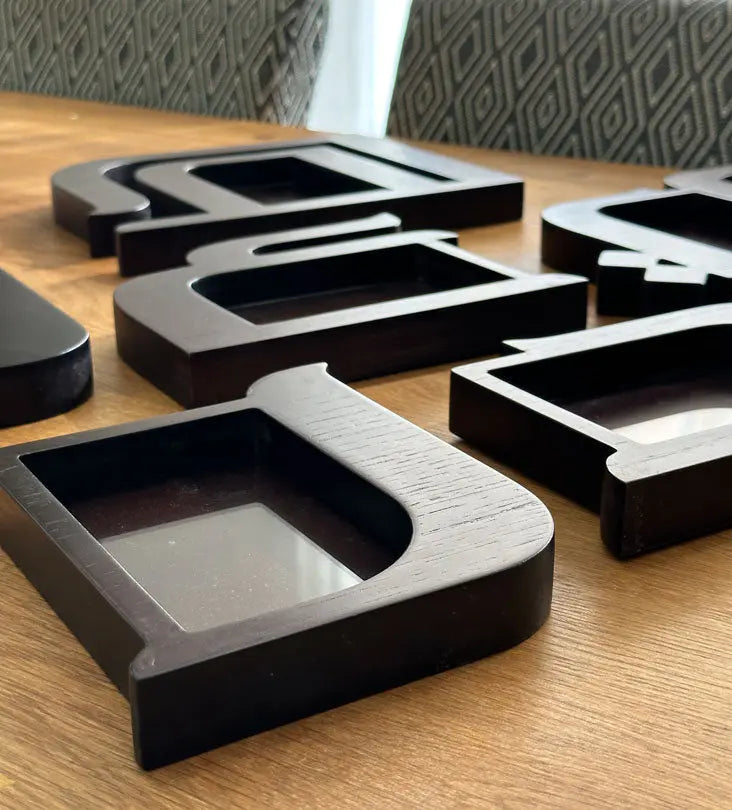 Personalized wooden photo frames with Arabic calligraphy letters