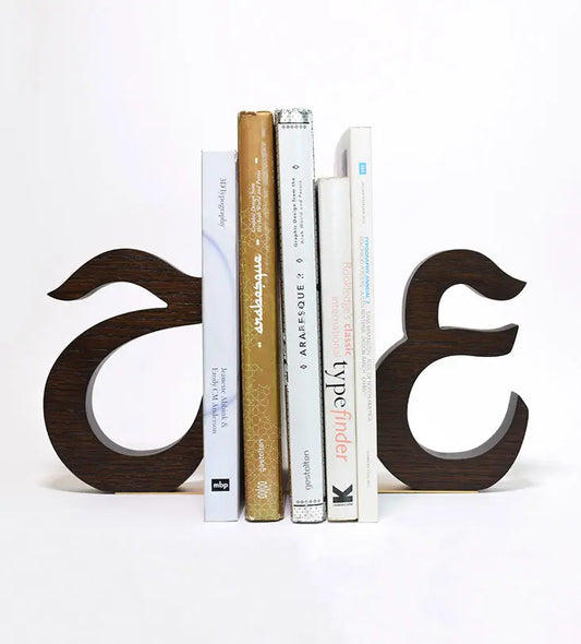 Personalized Arabic calligraphy wooden letter bookends 