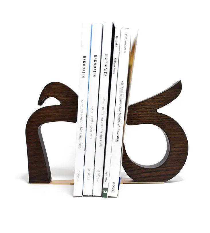 Personalized Arabic calligraphy wooden letter bookends 