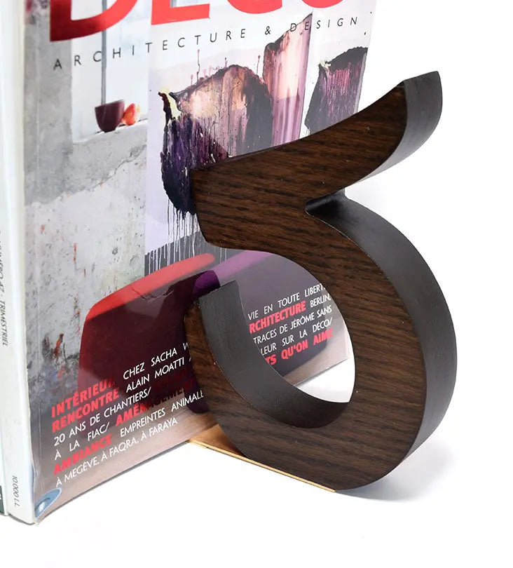 Personalized Arabic calligraphy wooden letter bookends 