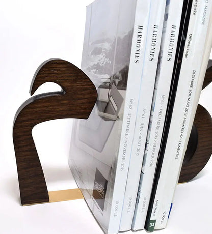 Personalized Arabic calligraphy wooden letter bookends 