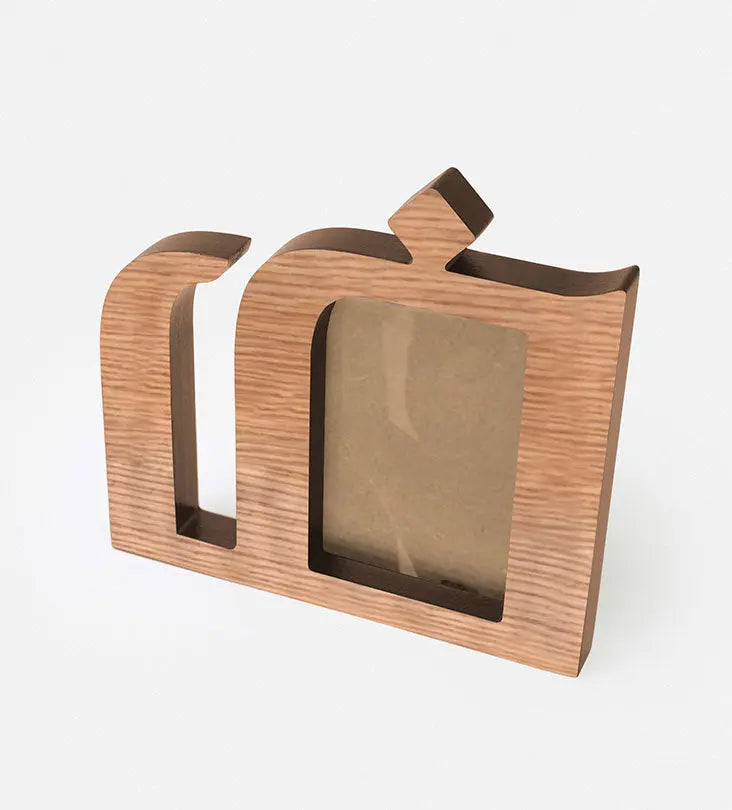 Personalized wooden photo frames with Arabic calligraphy letters