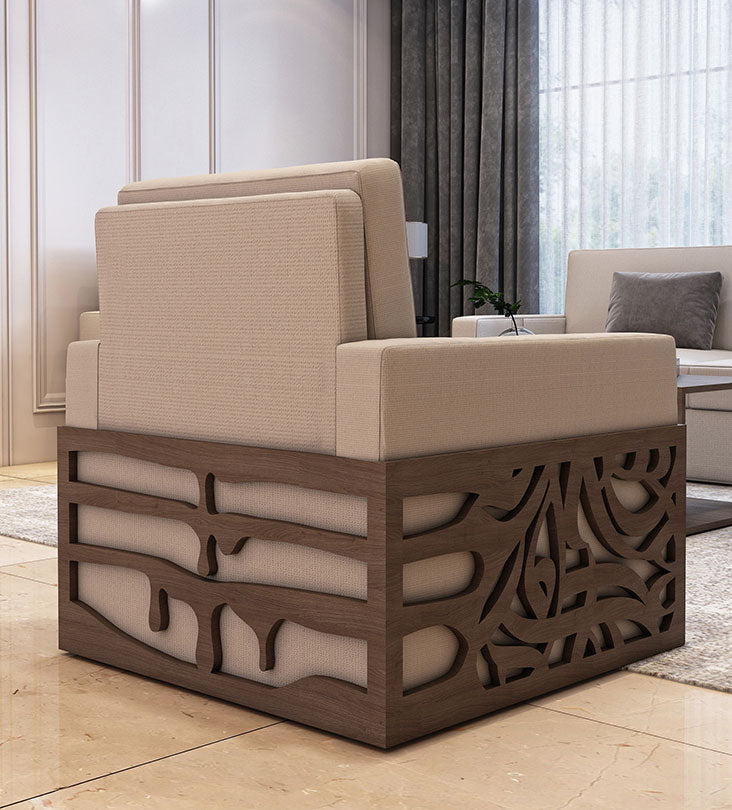 Melting effect contemporary luxury wooden armchair in Arabic calligraphy
