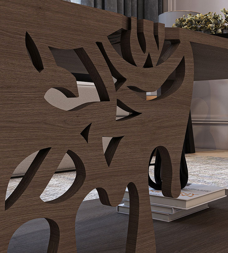 Melting effect contemporary coffee table in Arabic calligraphy