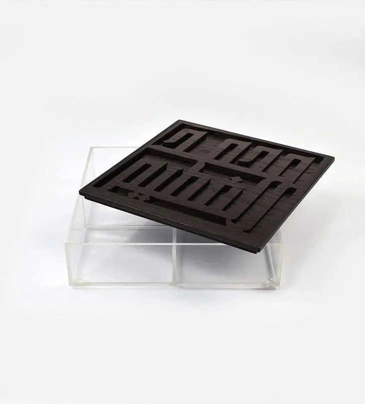 Personalized Arabic calligraphy name wooden and acrylic box 