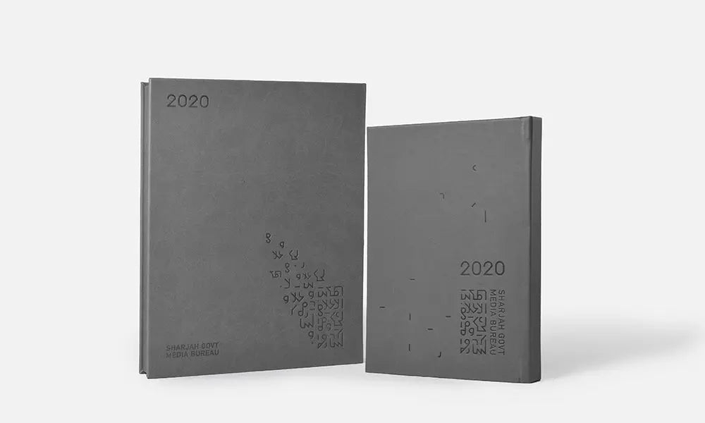 Yearly 2020 planner design for Sharjah government media leather notebook