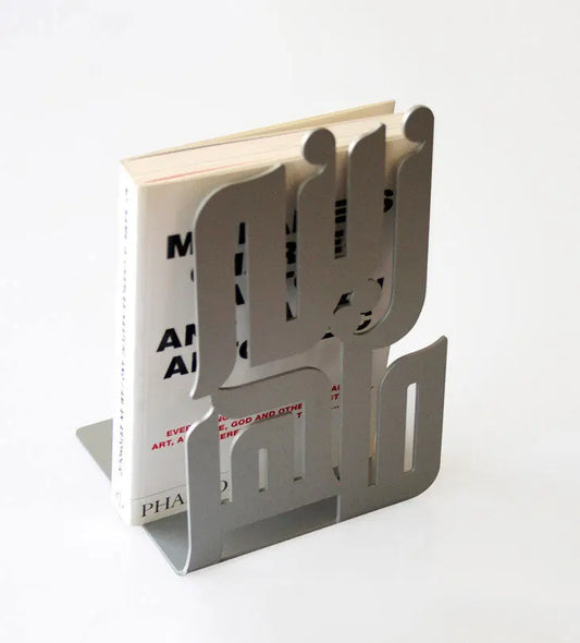 Personalized Arabic calligraphy metallic name bookends 