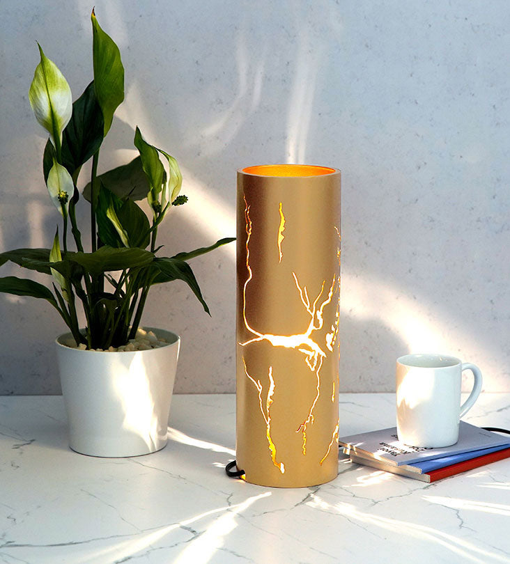 Modern contemporary metal table lamp in Arabic calligraphy gold