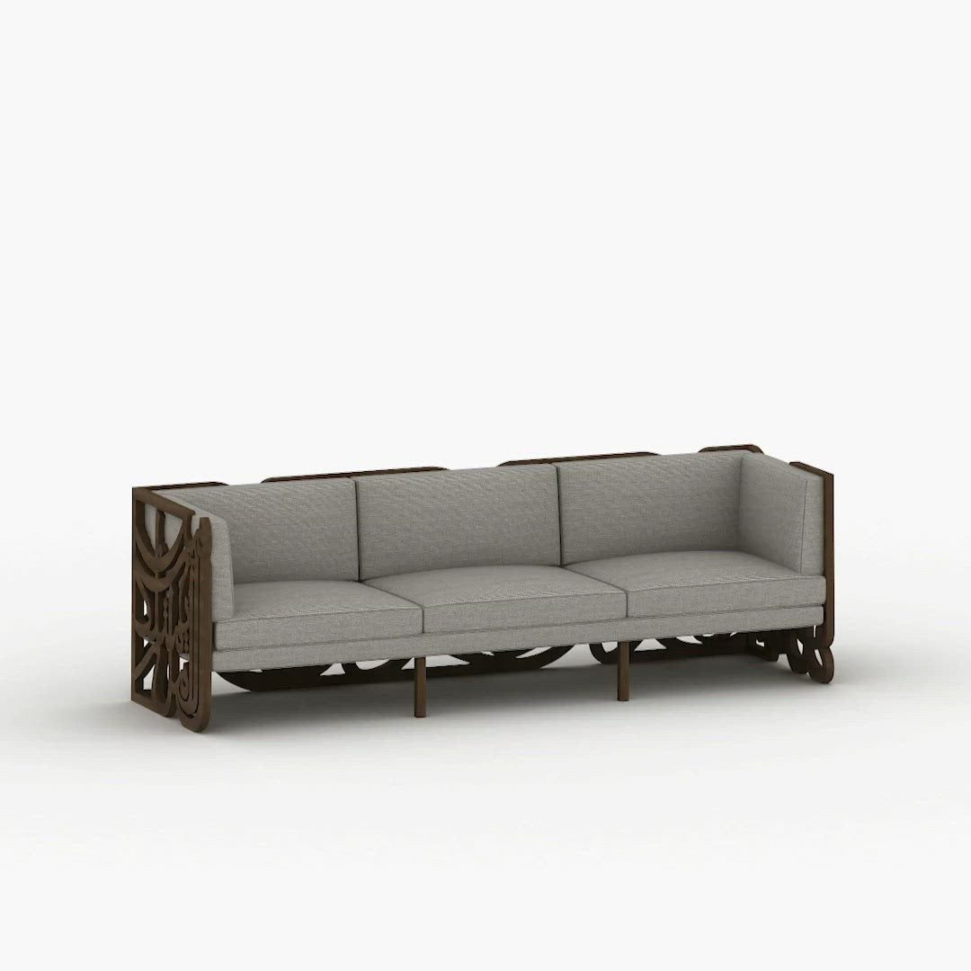 Luxury furniture Arabic calligraphy modern armchair in walnut wood