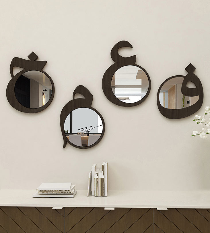 Personalized Arabic letter wall mirrors in calligraphy
