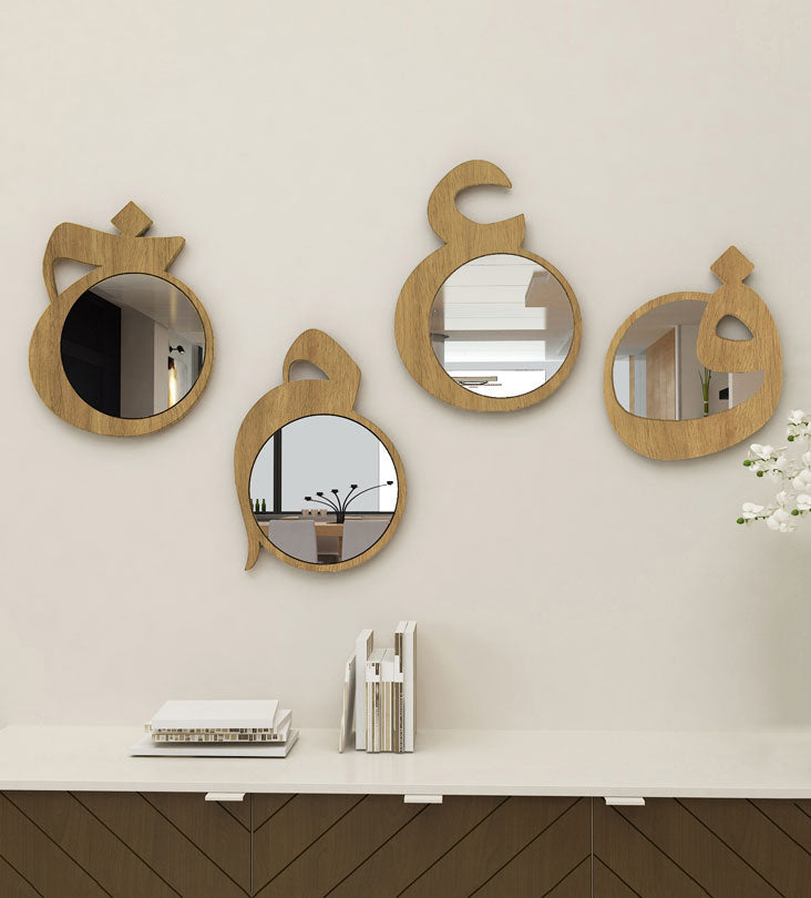 Personalized Arabic letter wall mirrors in calligraphy
