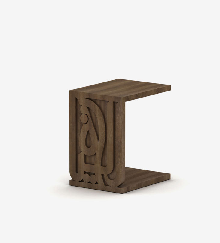 Luxury furniture Arabic calligraphy modern couch table in walnut wood