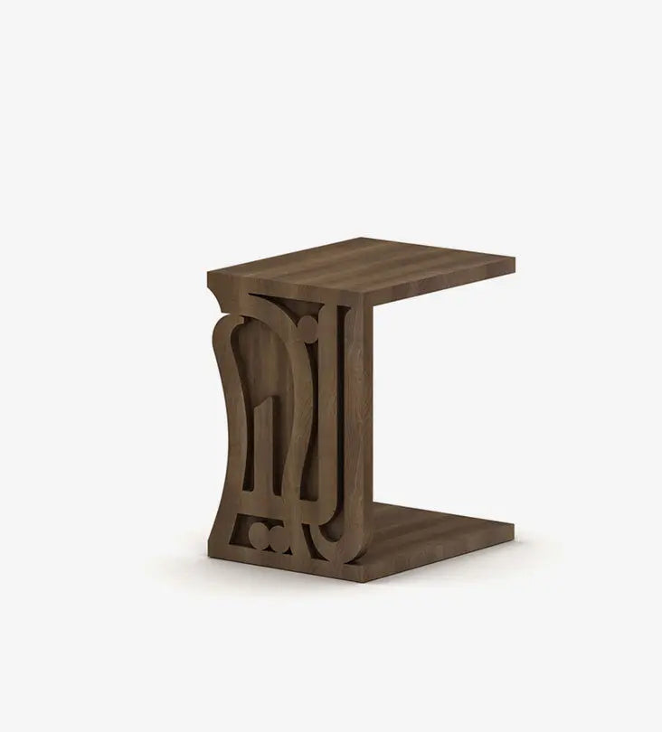 Luxury furniture Arabic calligraphy modern couch table in walnut wood