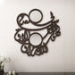 Arabic calligraphy wooden wall art with small circle mirrors