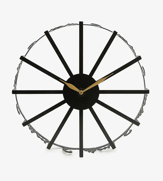 Modern contemporary metal wall clock with Arabic calligraphy